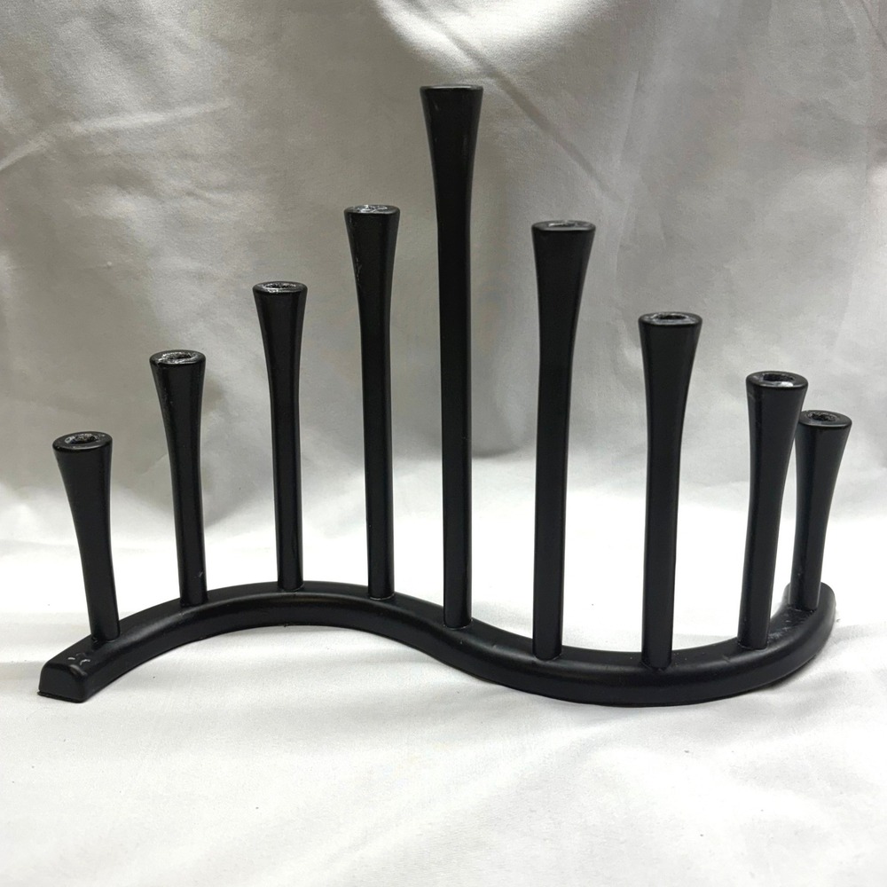 Menorah Hanukkah Curved Metal Black Candle Holder Target Festival of Lights